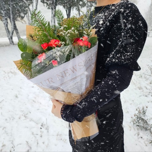 유스풀몰 크리스마스한다발 (꽃만) 생화 겨울 연말 꽃다발 꽃배달싼곳 화훼농가돕기 대표 이미지