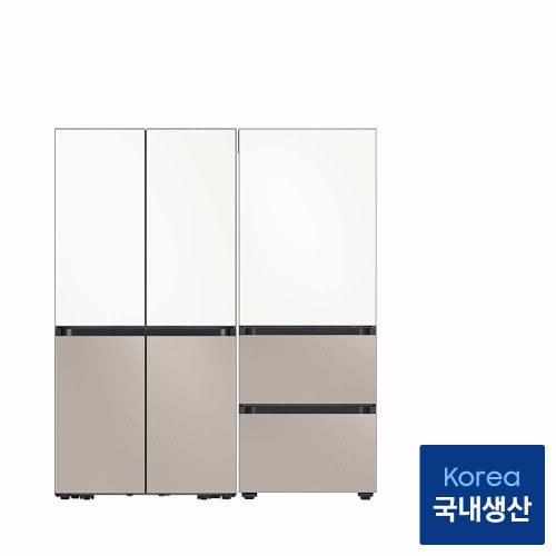 삼성 비스포크 Ai 냉장고 김치냉장고 키친핏 Max RM70F63R2ZG RQ33DB74D2AP 화이트 베이지 상세 이미지 1