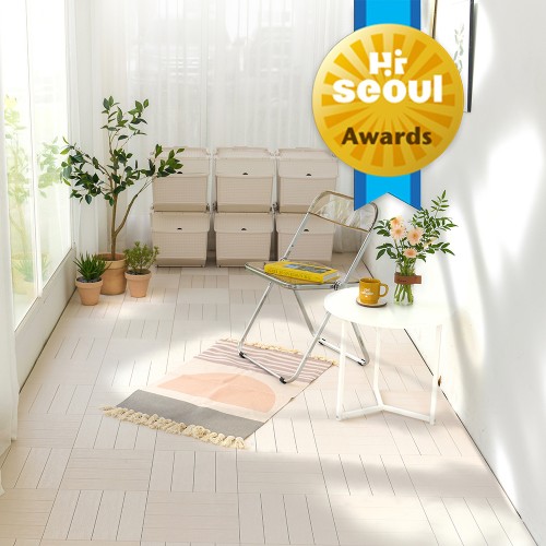 조립식 테라스 베란다 바닥 마루 데크 타일 촘촘 바닥재 기본블럭 4P 대표 이미지