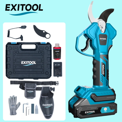 엑시툴 전동 충전 전지가위 40mm 무선 전기 충전식 전정 고지 나무 가지치기 2.0Ah 풀세트 대표 이미지