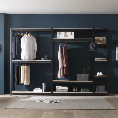 시스템행거 드레스룸 조립식 행거 스탠드 무볼트 스피드랙 400x400x900 2단 1행거 상세 이미지 3