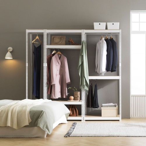 시스템행거 드레스룸 조립식 행거 스탠드 무볼트 스피드랙 400x400x900 2단 1행거 상세 이미지 2