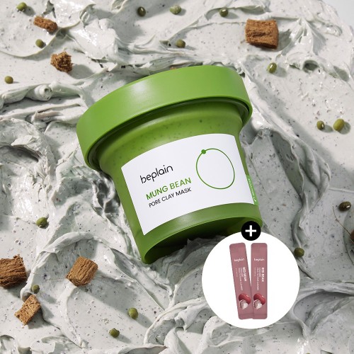 비플레인 녹두 모공 클레이 팩 120ml, 1개 (+팥 콜라겐 팩투폼 클렌저 2회분(5mlx2) 증정) / 피지팩 모공팩 워시오프팩 대표 이미지