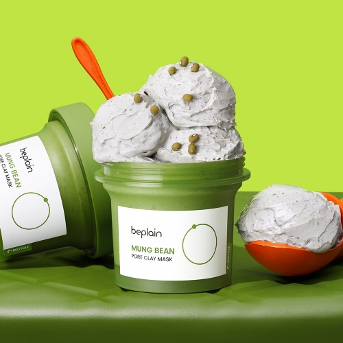 비플레인 녹두 모공 클레이 팩 120ml, 1개 (+팥 콜라겐 팩투폼 클렌저 2회분(5mlx2) 증정) / 피지팩 모공팩 워시오프팩 상세 이미지 1