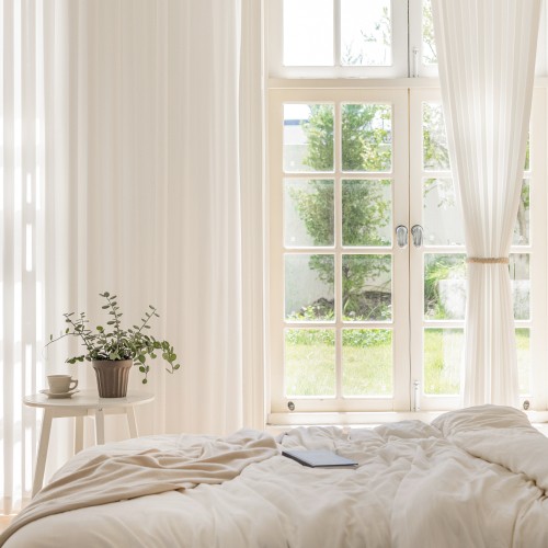 소르르 이음선 없는 형상기억 차르르 쉬폰커튼 비침없는 화이트 맞춤제작 나비주름 안방 120x265 상세 이미지 3