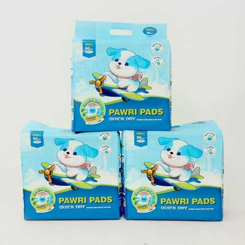 [강아지의날] 포우리 퀵드라이 고흡수 배변패드 큰패드 논슬립 두꺼운 소형, 50매입, 3개 대표 이미지