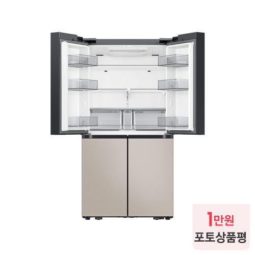 삼성 비스포크 AI 하이브리드 냉장고 4도어 901L 1등급 UV탈취 에센셜 화이트+에센셜 베이지(RM70F91R1ZG) 상세 이미지 2