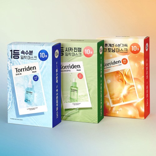 [30매] 토리든 BEST 마스크팩 3종세트(수분+시카+비타) 대표 이미지