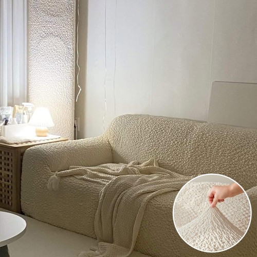 올핏 사이즈 고민NO 고탄력 만능 스판 쇼파커버 덮개 카우치 겨울 아이보리 1 2인용 대표 이미지