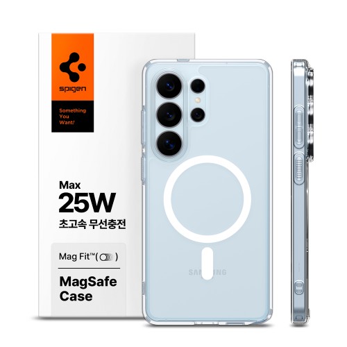 25W 충전 슈피겐 갤럭시 맥세이프 케이스 울트라하이브리드맥핏 클리어화이트, 갤럭시S26 울트라 대표 이미지