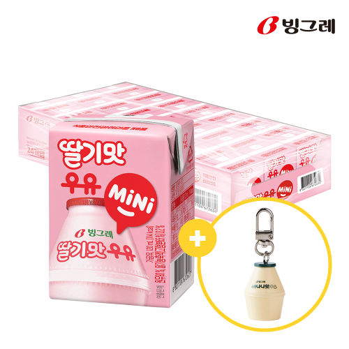 [키링구성]빙그레 딸기맛우유 미니 24팩 + 키링1개 대표 이미지