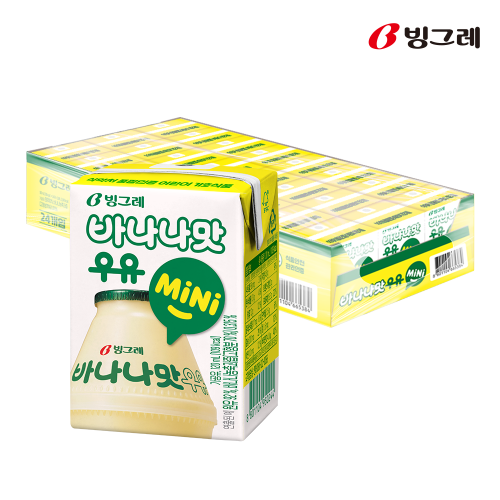 빙그레 바나나맛우유 미니 12팩 + 딸기맛우유 미니 12팩 120ml 멸균 상세 이미지 2