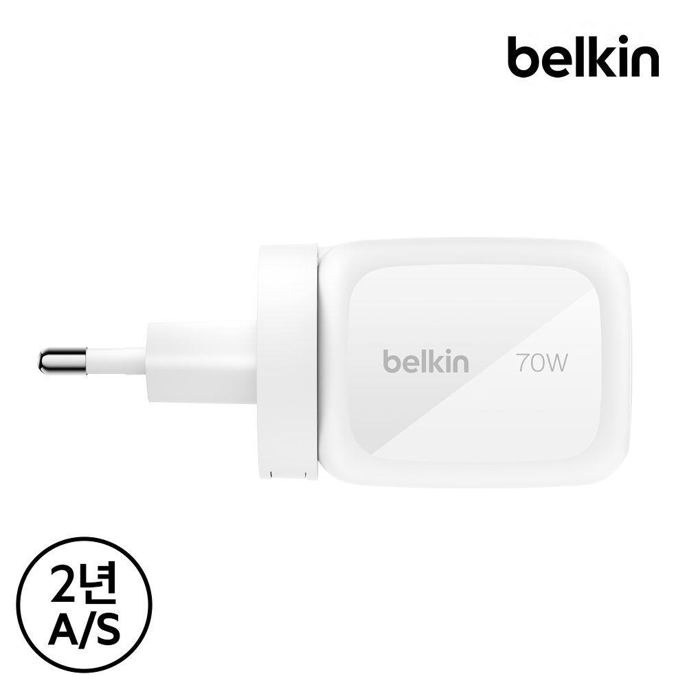 벨킨 부스트차지 프로 70W 3포트 초고속 충전기 WCH018 USB-C USB-A GaN PD3.1 PPS 지원 아이폰17 갤럭시 S26 호환 상세 이미지 2